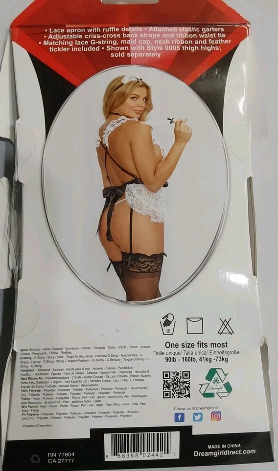 Traje de lencería Dreamgirl talla única para la mayoría "Dama para burlarse" #G68 Foto 2 de 2