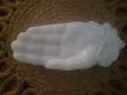 Avon vintage white milk glass hand with flowers soap dish or trinket dish