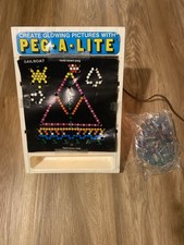 Vintage Peg-A-Lite Lighted Peg Art Board Working w/ Pegs Lite Brite Style