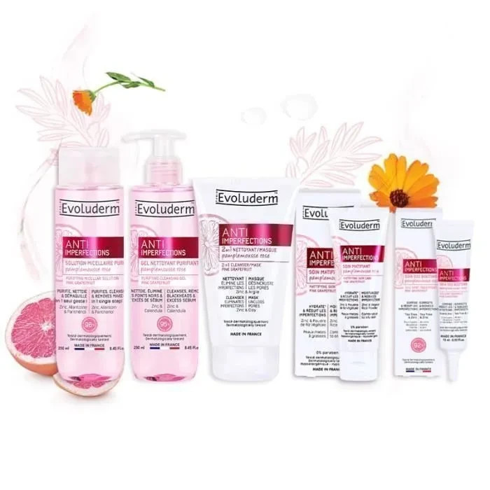 Routine Anti-Imperfections Evoluderm : Nettoyant Visage Masque Argile Soin SOS