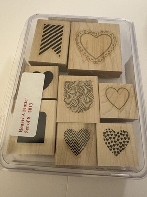 Stampin Up Hearts A Flutter set of 8 pcs. 2013
