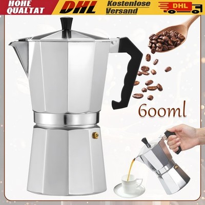 Aluminium Espressokocher 450-600 ml Kaffeekanne Herd Mokka Bereiter Klassik