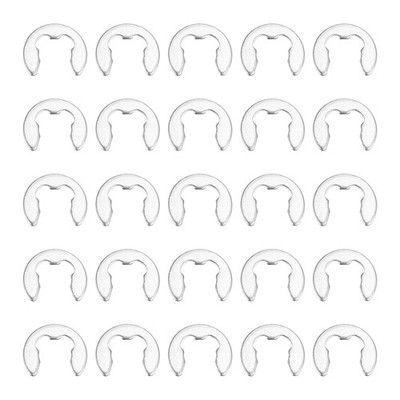 500 Pcs M3.5 External Retaining Ring - 3.5mm Stainless Steel 18-8 E Clip, Silver