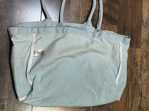 Athleta Large Canvas Tote Gym Beach Shopping Open Bag Blue Ombre - Picture 6 of 8