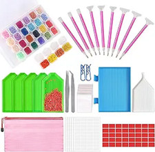 117Pcs 5D DIY Diamond Painting Tools and Accessories Kits with Diamond Embroider