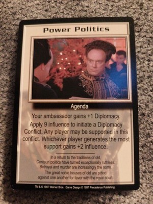 BABYLON 5 CCG PREMIER 1997 PRECEDENCE ENTERTAINMENT AGENDA VINTAGE CARDS