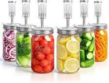Fermentation Lids for Wide Mouth Mason Jars, 6 Set Fermentation Kit with Date ..