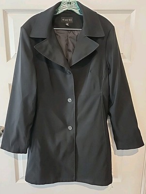 Braetan Trench Coat Jacket Women's Size L Black Lined 