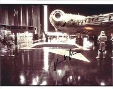 RARE John Sylla Death Star Hangar Bay Signed Star Wars 8x10 Photo Autograph