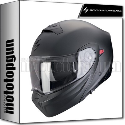 SCORPION MODULAR MOTORCYCLE HELMET EXO-930 EVO SOLID MATTE PEARL BLACK XS