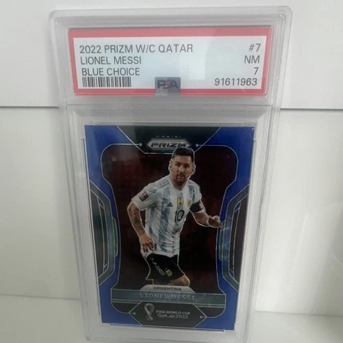 2022 Panini Prizm World Cup Lionel Messi PSA 7