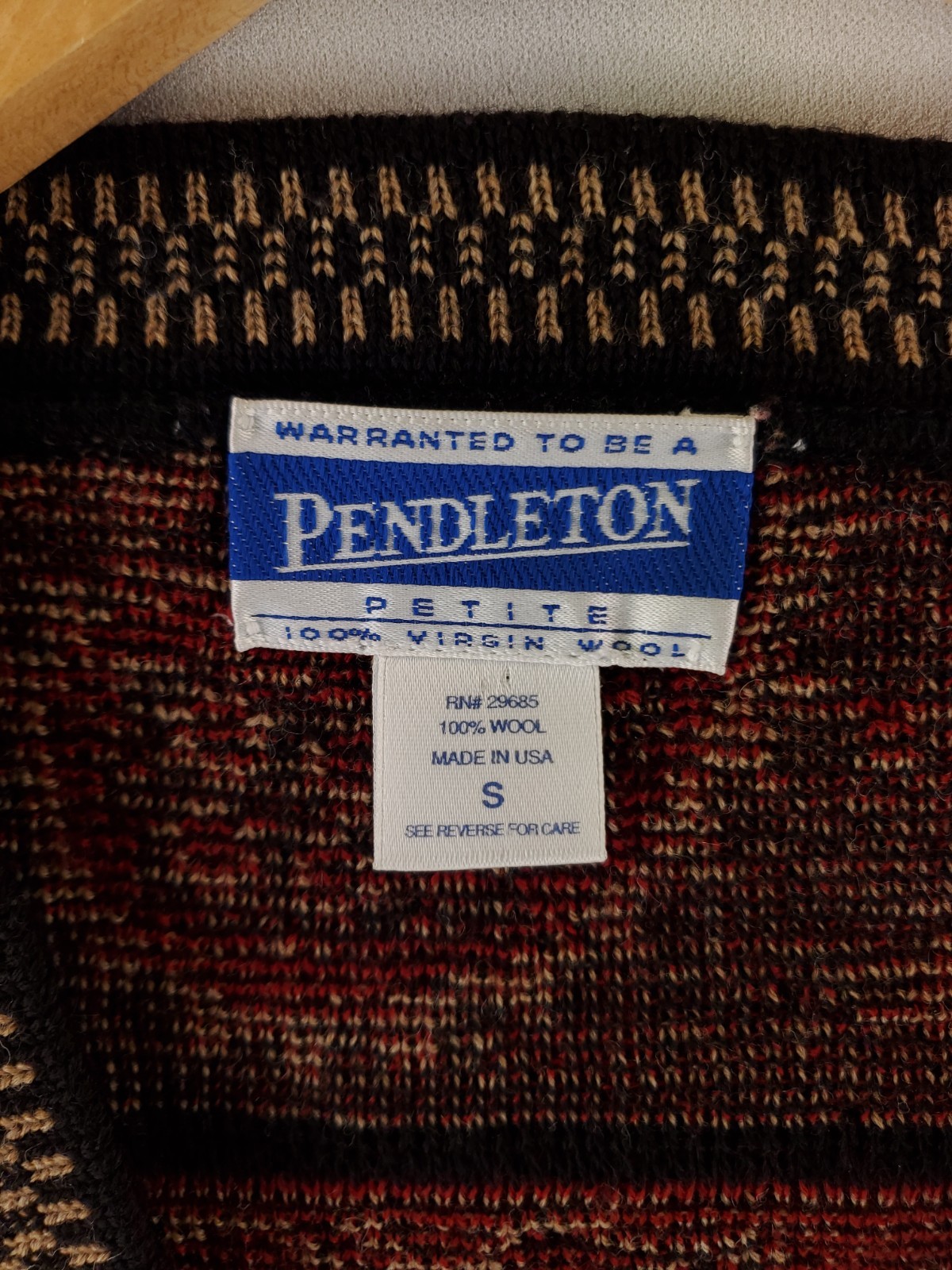 Pendleton Sweater Cardigan Patterned Brown Red Bl… - image 3