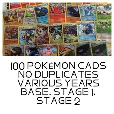 100 Bulk zufällige gemischte Sets POKÉMON KARTEN KONVOLUT Basic, Stage 1, Stage 2