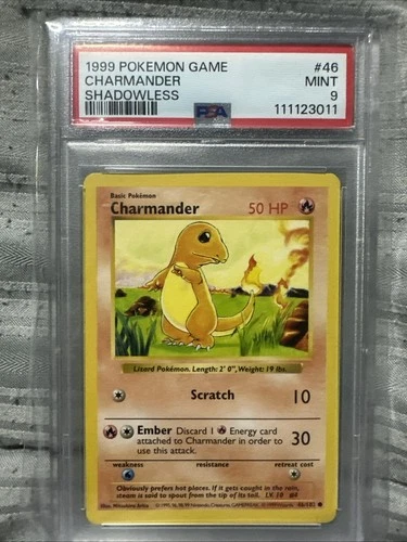1999 Pokemon Game Charmander #46 Shadowless PSA 9