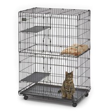 MidWest Homes for Pets Folding Metal Indoor Cat Playpen, Cage Includes Lockin...