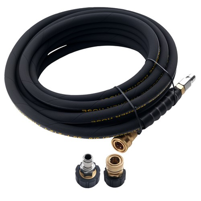#ad 25ft 3 8quot; Power Pressure Washer Hose 4200PSI Steel Wire Braided w Coupler $39.45