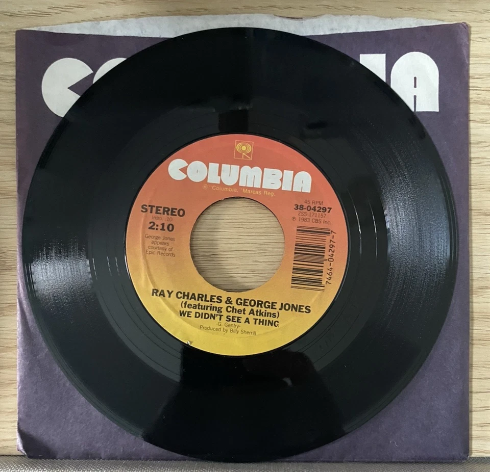 1983-RAY CHARLES & GEORGE JONES, FEAT: CHET ATKINS ,"WE DIDN'T SEE A THING" - Image 3 of 4