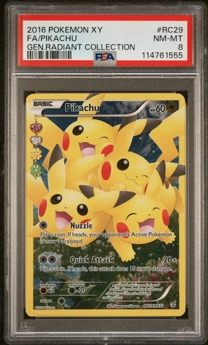 2016 POKEMON GENERATIONS RADIANT COLLECTION PIKACHU #RC29 PSA 8 NM #114761555