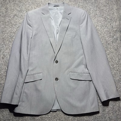 Madison Modern Fit Blazer Mens 40L Gray Stylish Jacket Classic Double Vented