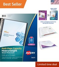 Top-Loading Clear Sheet Protectors, 50 Sheet Capacity, 25 Heavyweight Pack