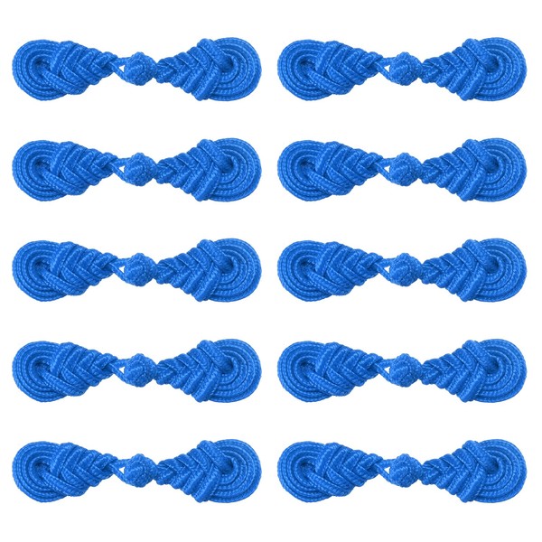 "10 Paar Chinesische KnotenknöPfe Seeblaue KnöPfe 3\"X0.7\""-image