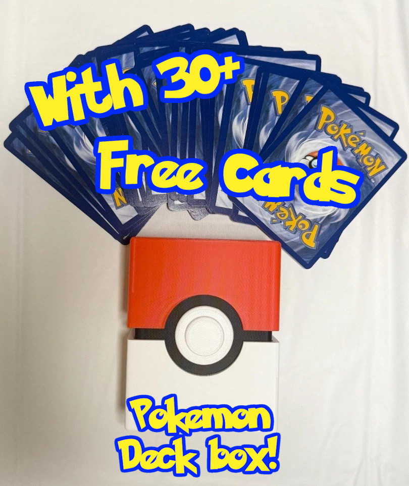 Pokémon Card Custom Deck Box WITH 30+ FREE MYSTERY CARDS! (+Guaranteed EX)