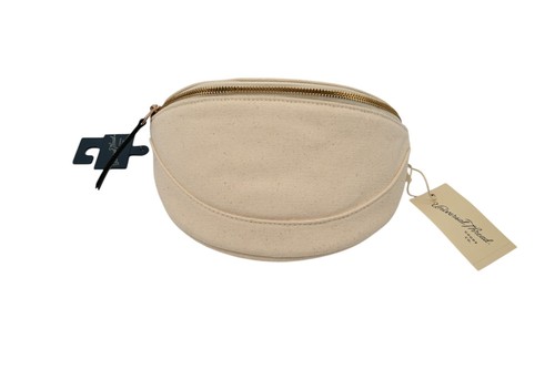 NWT Universal Thread Crescent Canvas Crossbody Bag Checkered Strap Off White