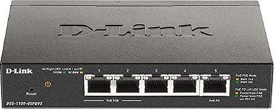 D-Link DGS-1100 Desktop Gigabit Smart Switch, 5x RJ-45, PoE/PoE PD, V2 #BY375