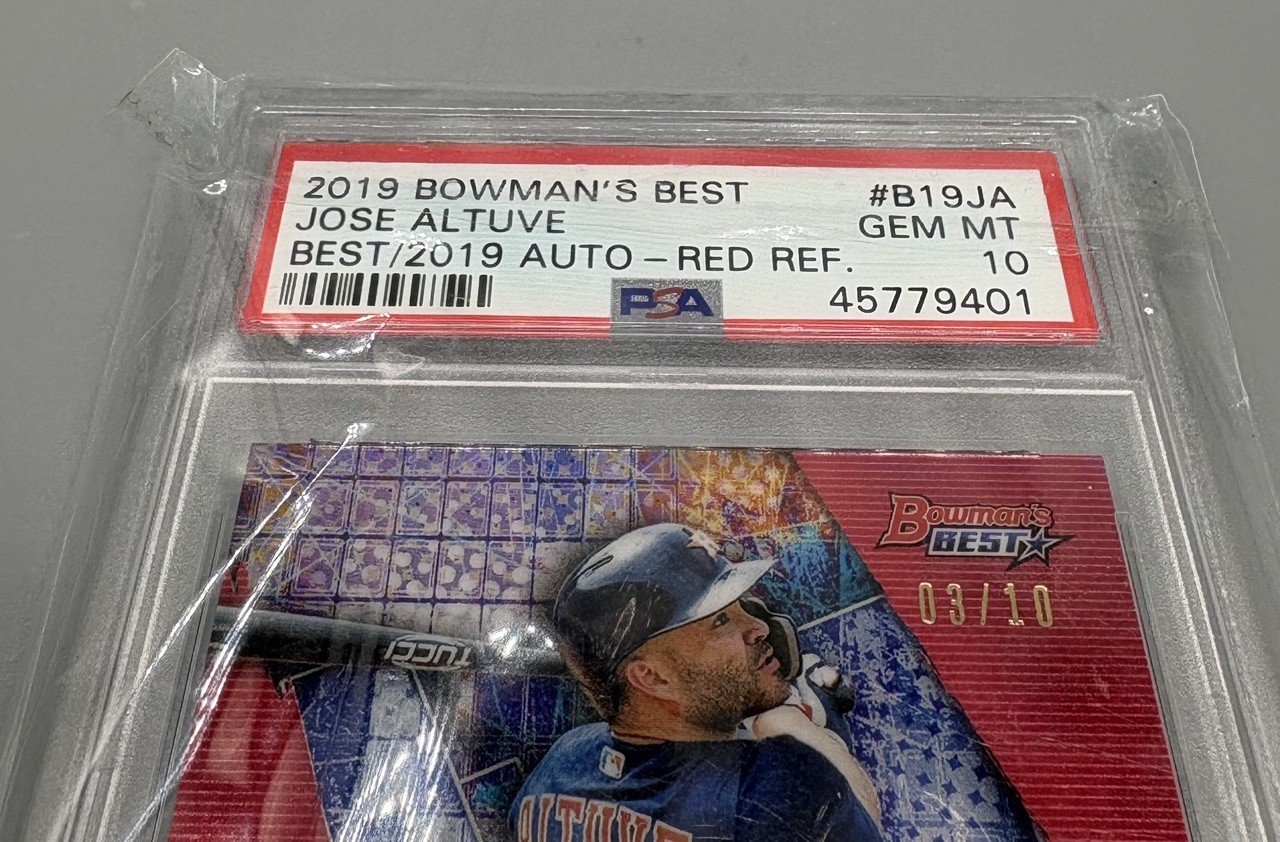 2019 Bowman's Best Jose Altuve Autograph PSA 10 view 2