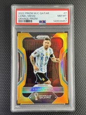 2022 Panini Prizm World Cup Lionel Messi Orange /25 - PSA 8 - Argentina GOAT
