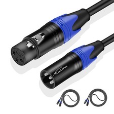 XLR Cables, Microphone Cables 3ft 2 Pack, Heavy Duty Balanced XLR Speaker Cab...