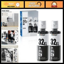 32XL Black Ink Bottle Set for HP Smart Tank Printers - 2-Pack 165ml Refill Compa