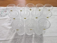 12 IRISH CRYSTAL TYRONE GLASSES (12oz). 2 1/2 Diam. 5 5/8" Tall