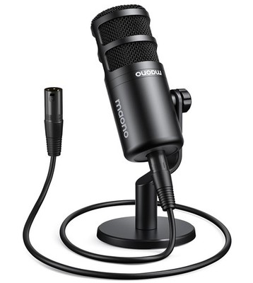 MAONO XLR Podcast Microphone, Cardioid Studio Dynamic Metal Mic Compatible with