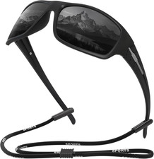 Polarized Sports Sunglasses for Men, Wrap around Sun Glasses UV Protection for C