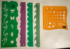 CM085 - CREATIVE MEMORIES BORDERLINES TEMPLATES STENCILS - LOT OF 5 - 12", 7"x7"