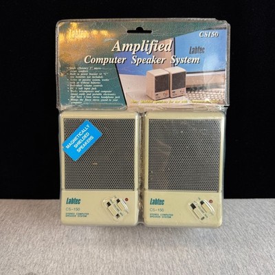 Labtec Vintage CS-150 Amplified Computer Speakers New In Original Packaging NOS