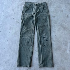 Y2K Carhartt faded green double knee work wear carpenter pants