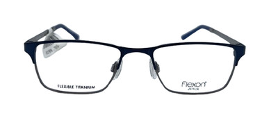 Junior Flexon Zeus 412 Blue/Gray Rectangle Half Rim Eyeglasses Frames