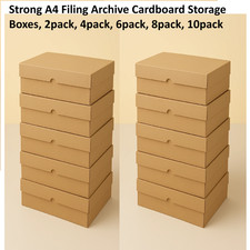 Strong A4 Filing Archive Cardboard Storage Boxes with Lids IKEA Eco Paper UK