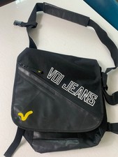 Voi Jeans black messenger bag with waist strap, adjustable shoulder strap