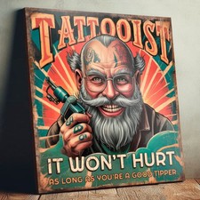 Tattoo Parlor Sign Tattooist Wooden Wall Panel Tattoo Artist Studio Shop Plaque