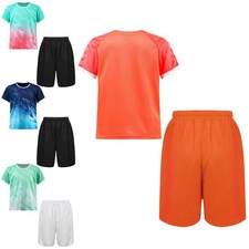 Boys Set Workout Outfit Jersey Tracksuit Gradient Activewear Exercise Casual