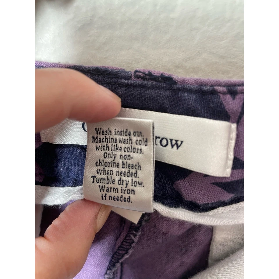 Pantalones Cortos Croft & Barrow Mezcla de Lino Floral Hawaiano Talla 14 Púrpura Viaje Foto 4 de 4