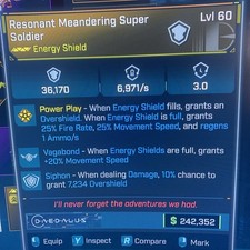 Borderlands 4⭐️LVL 60 GOD ROLL SUPER SOLDIER VAGABOND SIPHON⭐️ All PLATFORMS