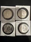 90% Silver Franklin & Kennedy Half Dollars Lot Of 4 See Photos For Exact Coins