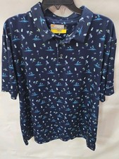 Nicklaus Men’s Eco Choice Polo Short Sleeve Shirt Blue Island Pattern 🌴 Size XL