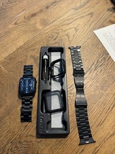 Apple Watch Series 9 LTE 45mm Schwarz / Aluminium inkl. 2x Edelstahlband + Hülle
