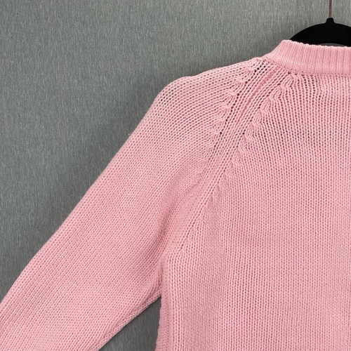 Vintage Fully Fashioned Cardigan Sweater Pink M 100% Virgin Acrylic Hand Loomed - Picture 10 of 12