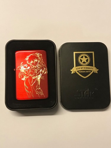Evangelion ASUKA LANGLEY Lighter Red Ice FREE ENGRAVING NGE Anime Gift Neon - Picture 4 of 4